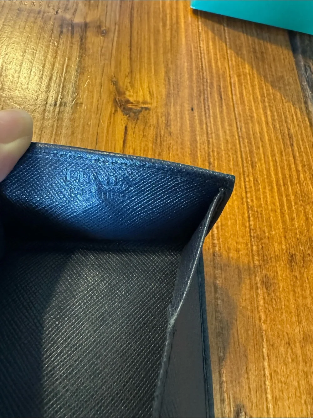 Prada Black Saffiano Leather snap pouch